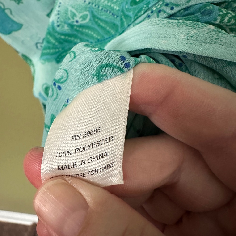 Pendleton Petite M Maxi Skirt Set Floral Two Piece Sleeveless Top Green Blue‎ - Picture 11 of 13